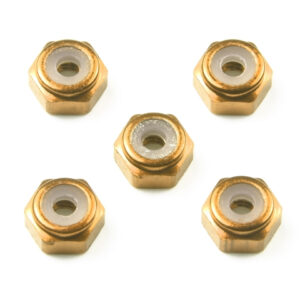 95458 2mm Aluminium Lock Nut (Gold, 5pcs)