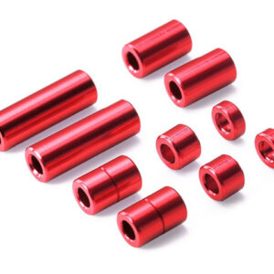 95388 Aluminium Spacer Set (12/6.7/6/3/1.5mm 2pcs. Each) (Red)