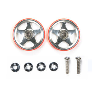 95396 19mm Aluminium Rollers (5 Spokes) w/ Plastic Rings (Red)